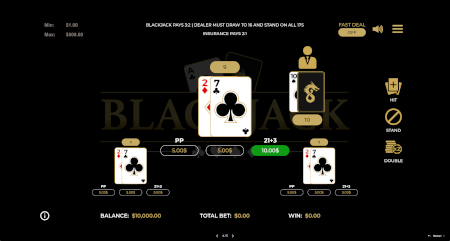 Blackjack Perfect Pair Screenshot