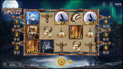 Screenshot of the Wilderness Wolves slot at Slots Capital Casino