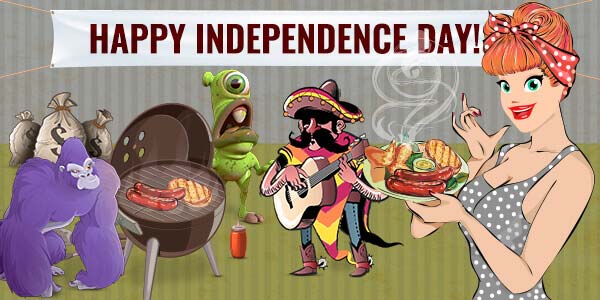 happy independance day, slots lotty having a BBQ with her closest friends